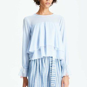 NEW Zola Lemlem top blouse light blue M NWOT